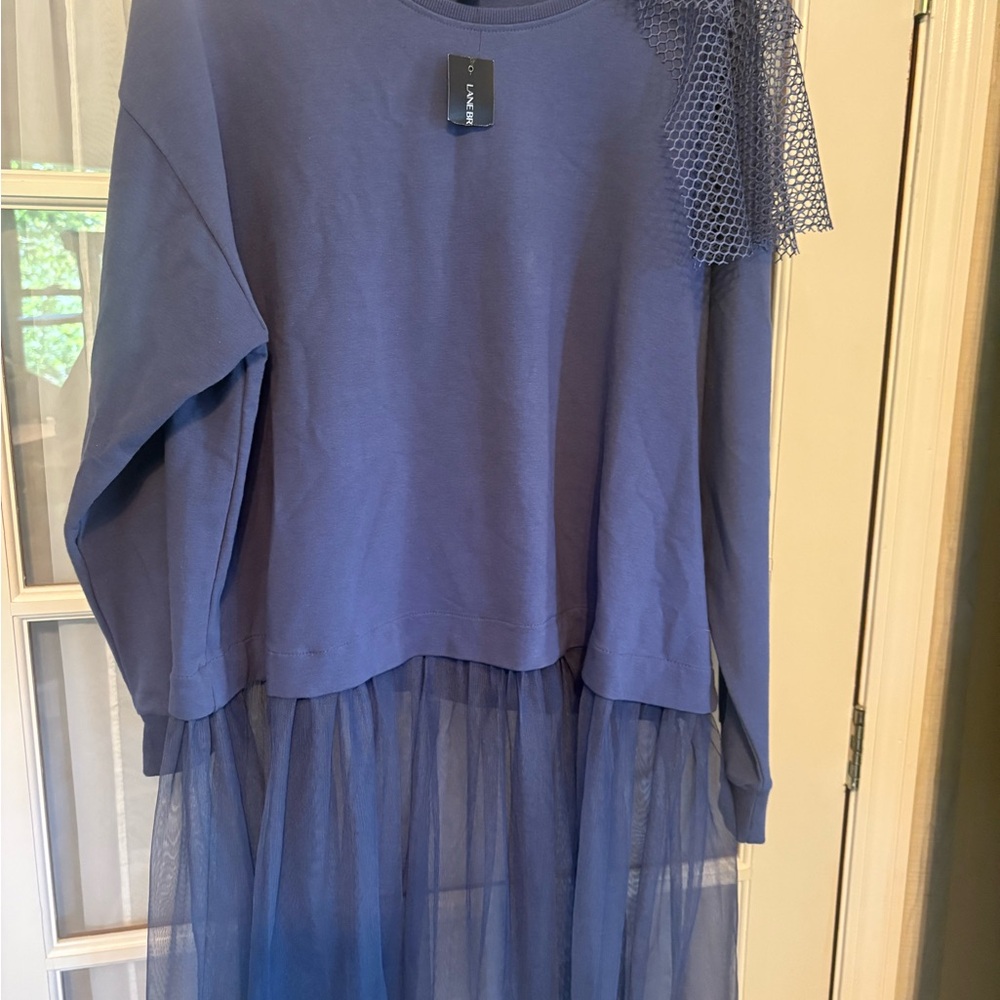 Lane Bryant blue “fancy” sweatshirt Top